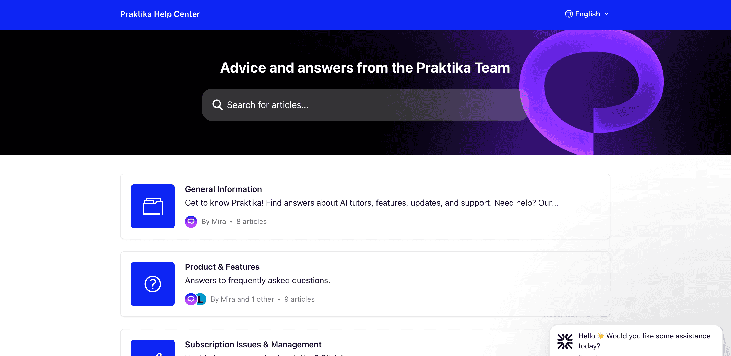 screenshot from Praktika AI app